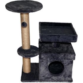 Dubex 39x72x87 cm Gri Kedi Oyun Evi ve Tırmalama Platformu
