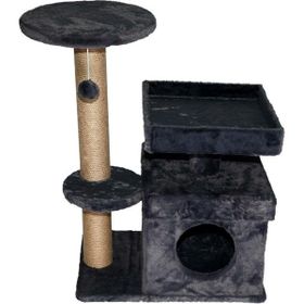 Dubex 39x72x87 cm Gri Kedi Oyun Evi ve Tırmalama Platformu