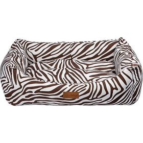 Dubex Makaron Kahverengi Zebra Desenli Small 50x38x19 cm Köpek Yatağı