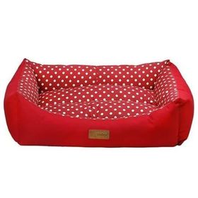 Dubex Tarte Kırmızı Benekli Dikdörtgen Xlarge 70x95x22 cm Köpek Yatağı
