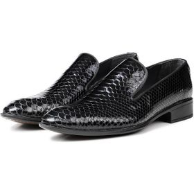 Ducavelli Alligator Siyah Hakiki Deri Erkek Klasik Ayakkabı
