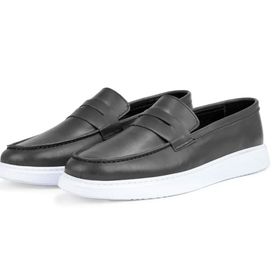 Ducavelli Trim Loafer Siyah Hakiki Deri Erkek Ayakkabı