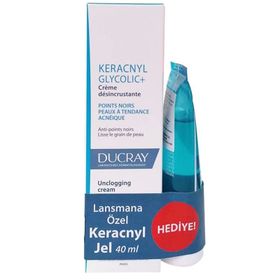Ducray Keracnyl Glycolic Krem 30 ml + Moussant 40 ml Keracnyl Gel