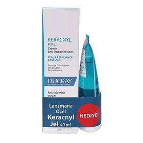 Ducray Keracnyl Glycolic Krem 30 ml + Moussant 40 ml Keracnyl Gel
