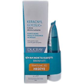 Ducray Keracnyl Glycolic Krem 30 ml + Moussant 40 ml Keracnyl Gel