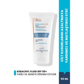 Ducray Keracnyl UV Fluid SPF 50+ Yağlı ve Akneye Eğilimli Ciltler İçin 50 ml Matlaştırıcı Güneş Kremi