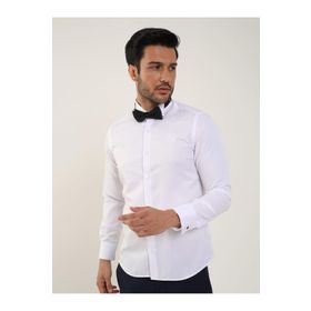 Dufy 89394 Beyaz Erkek Gömlek