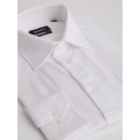 Dufy Beyaz Düz Regular Fit Erkek Gömlek