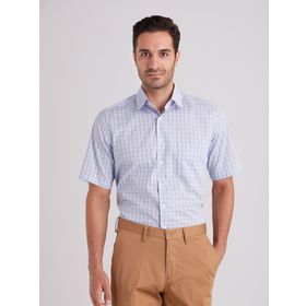 Dufy Mavı Ekose Regular Fit Erkek Gömlek