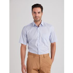 Dufy Mavı Ekose Regular Fit Erkek Gömlek