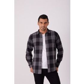 Dufy Sıyah Ekose Slim Fit Erkek Gömlek