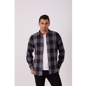Dufy Sıyah Ekose Slim Fit Erkek Gömlek