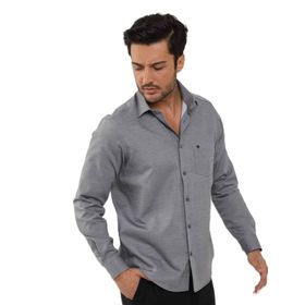 Dufy Siyah Erkek Regular Fit Melanj Desenli Brent Yaka Uzun Kol Gömlek - 104324