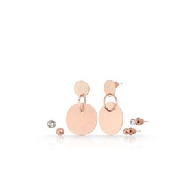 Duke Nickle RDPK5024 Rose Halka Detaylı Küpe