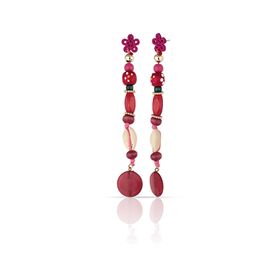Duke Nickle RDPK5132 Kırmızı Boncuklu Küpe