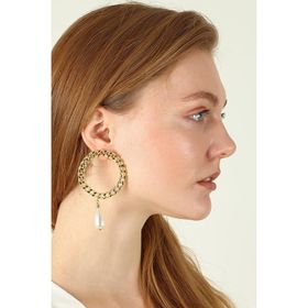 Duke Nickle RDPK5180 Altın Rengi Halka Küpe