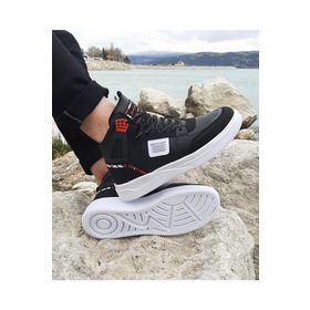 Dunlop 2238 Siyah-Kırmızı Fuspetli Ortapedik Boğazlı Jordan Basket Spor Ayakkabı