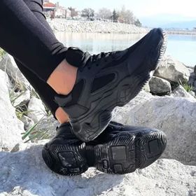 Dunlop 2323 Siyah Renk Fuspetli Kalın Taban Spor Ayakkabı