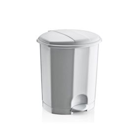 Dünya Krem - Kahverengi Pedallı Plastik 18 lt Çöp Kovası