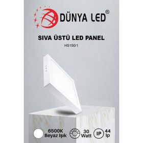 Dünya Led HS.150/1 30W Sıva Üstü Kare 6500K Beyaz Işık Driver Led Panel