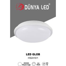 Dünya Led HS2410/1-B 24W Beyaz LED Glob Armatür 6500K Beyaz Işık