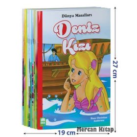 Dünya Masalları Seti 1 ve 2 Sınıflar İçin Eğik el Yazılı 10 Kitap Takım - Büyük Boy - kollektif