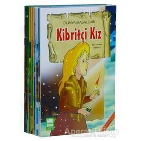 Dünya Masalları Seti 1 ve 2 Sınıflar İçin Eğik el Yazılı 10 Kitap Takım - Büyük Boy - kollektif
