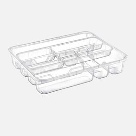 Dünya Plastik 38.6x31.2 cm Şeffaf ABS Plastik 9 Bölmeli Çekmece İçi Kaşıklık