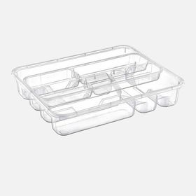 Dünya Plastik 38.6x31.2 cm Şeffaf ABS Plastik 9 Bölmeli Çekmece İçi Kaşıklık