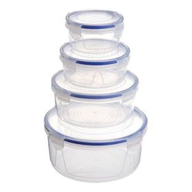 Dünya Plastik 4'lü Yuvarlak Saklama Kabı Set