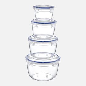 Dünya Plastik 4'lü Yuvarlak Saklama Kabı Set