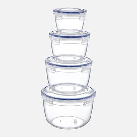 Dünya Plastik 4'lü Yuvarlak Saklama Kabı Set