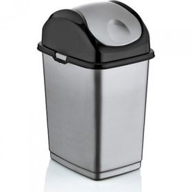 Dünya Slim Gri Plastik 10 lt Çöp Kovası