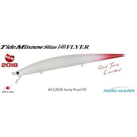 Duo 140 ACCZ126 Tide Minnow Slim Flyer Ivory Pearl Red Tail Sahte Balık