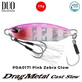 Duo PDA0171 Drag Metal Cast Slow Jig 15 gr Pink Zebra Glow