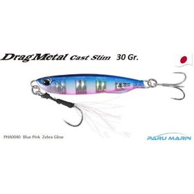 Duo PHA0040 Drag Metal Cast Slim Jig 30 g Blue Pink Zebra Glow Sahte Balık