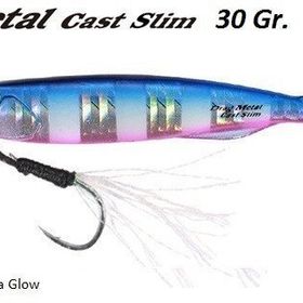 Duo PHA0040 Drag Metal Cast Slim Jig 30 g Blue Pink Zebra Glow Sahte Balık