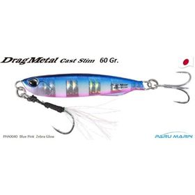 Duo PHA0040 Drag Metal Cast Slim Jig 60 gr Blue Pink Zebra Glow