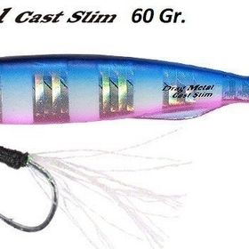Duo PHA0040 Drag Metal Cast Slim Jig 60 gr Blue Pink Zebra Glow