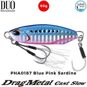Duo PHA0187 Blue Pink Sardine Drag Metal Cast Slow Jig Balık Yem