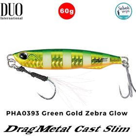 Duo PHA0393 Drag Metal Cast Slim 40 gr Green Gold Zebra Rapala