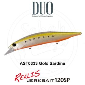 Duo Realis Jerkbait 120SP AST0333 Gold Sardine Suni Yem
