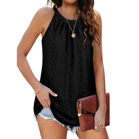 DUOEASE Halter Tank Tops Gradyanlar Siyah Kolsuz Kadın Atlet