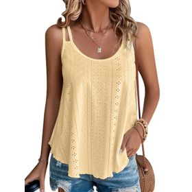 DUOEASE Tank Top Gradyan Kolsuz Spagetti Kadın T-shirt