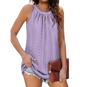 DUOEASE Tank Top Mor Askılı Kolsuz Kadın T-shirt