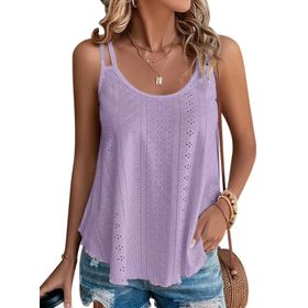 DUOEASE Tank Top Mor Kolsuz Spagetti Kadın T-shirt