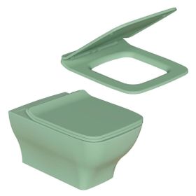 Dura Petra Cam Göbeği Asma Klozet Rimles Kanalsız ve Duroplast Yavaş Kapanır Kapak