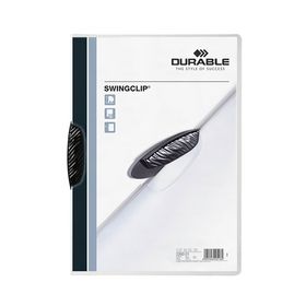 Durable 2260 Swing Clip Ortadan Klipsli 30 SY A4 Siyah Sıkıştırmalı Dosya