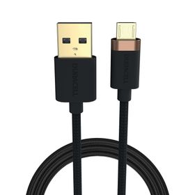 Duracell 1 mt USB-A to Micro Örgülü Siyah Şarj Kablosu