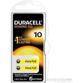 Duracell 10 Numara 6 Adet İşitme Cihazı Pili